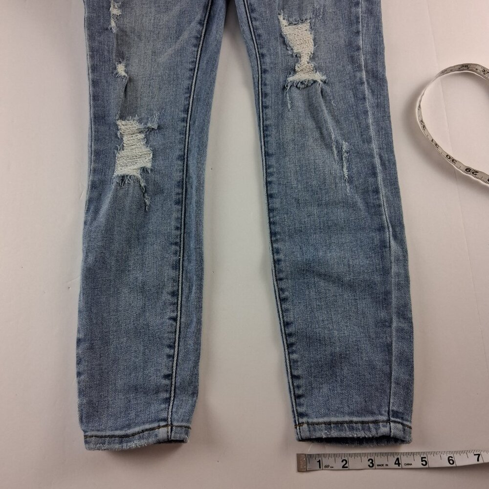 Judy Blue Control Top Skinny Jeans Women's Size 3/26 Light Wash Distressed - Picture 3 of 8